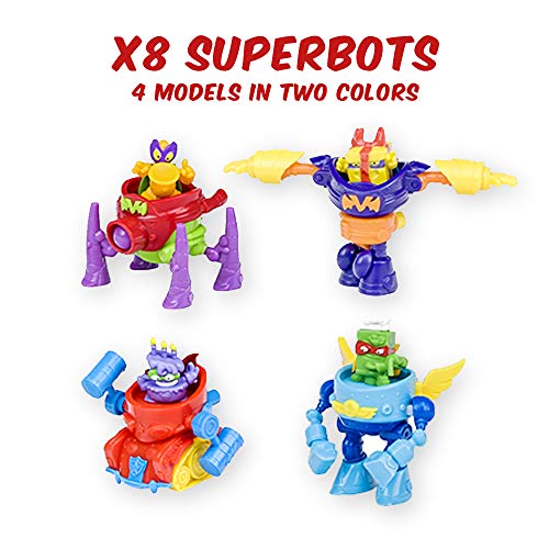 SuperThings Serie 3, Display con Colección Completa de 8 Robots y 8 Figuras , PSZ3D068IN02, Color y Modelo Surtido