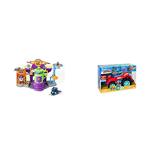 SuperZings - Laboratorio Kazoom Lab Battle (PSZSP112IN10) con Figuras de Enigma y Profesor K + PlaySet Héroe Truck (PSZSP112IN20) con Vehículo y 2 Figuras Especiales