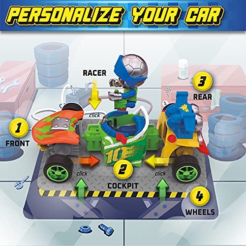 T-RACERS Serie 2 – Coche y piloto sorpresa coleccionable. Coche desmontable por partes y con piezas intercambiables. Incluye la colección completa.