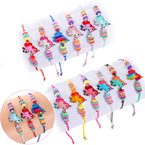 Tacobear 12 Piezas Pulsera Amistad Pulsera Niña Pulsera Unicornio Pulseras de Cuerda Trenzada Brazalete Joyería Niña Regalo de Cumpleaños de Fiesta (Estilo Unicornio)