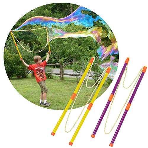 Tacobear 2 Pares Burbuja Gigante Varita de Burbujas Burbujas de jabón Pompas de jabón Gigante Bubble Maker Bubble Wands Juguete Burbujas Verano al Aire Libre Juego Juego de jardín para Niños