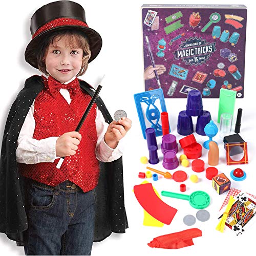 Tacobear Magia Disfraz para niños Mago con Juegos de Magia Trucos de Magia Magia Accesorios Kit para Niños Carnaval Halloween Navidad