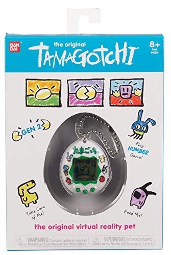 Tamagotchi Friends- Logotipo japonés Original de Tamagotchi - Alimentación, Cuidado, nutrición - Mascota Virtual con Cadena para Jugar sobre la Marcha, Color (Bandai 42816)