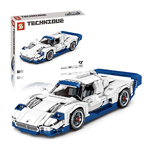 Tewerfitisme Tecnología 862 + piezas de pequeñas partículas de construcción para autocaravanas deportivas, montaje de ladrillos, juguetes DIY pequeñas partículas, compatible con Lego