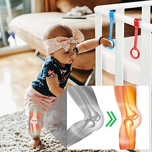 Th-some 8 PCS Anillos de Cuna Para Niños - Anillo Cuna Viaje, Anillas Para Cunas y Parques Grande, Ayuda a su Bebe a Ponerse de Pie Facilmente, Entrenamiento Equilibrio, Multicolor (Diámetro 5cm)