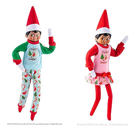 The Elf on the Shelf Claus Couture Collection Yummy Cookie PJs & Nightgown Double Pack (muñecas de elfo no incluidas) | Ropa de Elfo en el estante | Accesorios de Elf en el estante