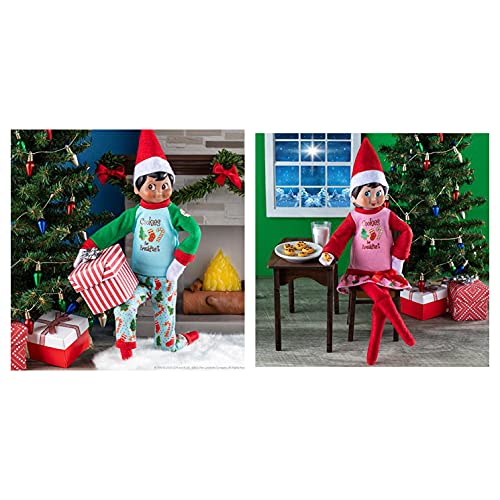 The Elf on the Shelf Claus Couture Collection Yummy Cookie PJs & Nightgown Double Pack (muñecas de elfo no incluidas) | Ropa de Elfo en el estante | Accesorios de Elf en el estante