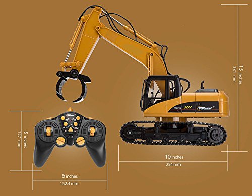 Top Race Excavadora de horquilla de control remoto RC de 15 canales, construcción Tenedor Tenedor Tractor Tenedor de metal. TR-215 , color/modelo surtido