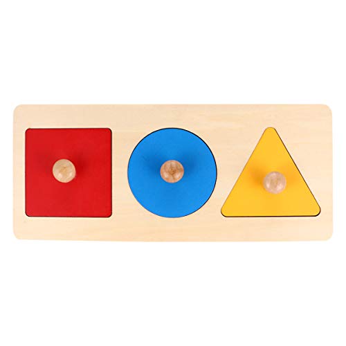 TOYANDONA 1 Pieza de Rompecabezas de Madera para Bebés Pomo de Madera Montessori Tablero de Clavijas Forma Geométrica Juego de Juguetes Educativos para Bebés