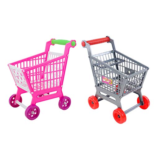 TOYANDONA 2 Sets Mini Supermercado Carretilla de Mano Mini Carrito de Compras Utilidad Carrito Modo Almacenamiento Juguete para Niños Niños