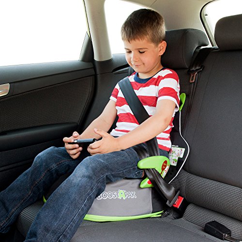 Trunki BoostApak - Mochila de viaje, Asiento alzador de viaje portátil y silla coche grupo 2 3 (Verde)