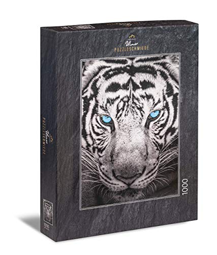 Ulmer Puzzleschmiede - Puzzle Tigre - Puzzle de 1000 Piezas - Tigre majestuoso en Primer Plano