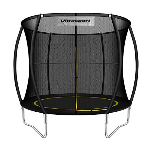 Ultrasport Cama elástica de Jardín, Set con Superficie de Salto, Red de Seguridad, Postes Acolchados y Cubierta del Borde, Resistente a la Intemperi, Unisex,Springs o sistema de cuerdas elástico