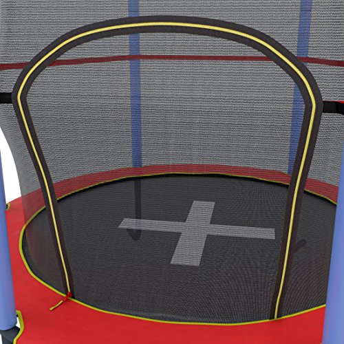 Ultrasport Jumper Cama elástica, Ocio y Fitness a Partir de 3 años, para Uso en Interior,Segura Gracias a la Red y el Borde Revestido, Unisex niños, Rojo, 140 cm