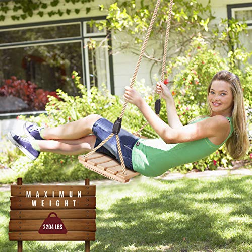 Un columpio de madera, columpio de jardín, columpio impermeable en forma de arco, columpio de madera para niños en el jardín, patio, interior y exterior (dorado)