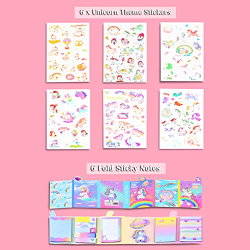 Unicornio Papeleria Regalo para Niña 7 8 9 10 11 12 Años, TOYESS Set di Juguetes Unicornios para Niñas, Includere Estuche Escolar y Cuadernos y Adhesivas y Boligrafos Gel Ecc(32pz)