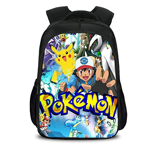 UNILIFE Juego De Mochila para Niños Mochila De Pokemon Mochilas Escolares con Estampado De Dibujos Animados para Estudiantes De Primaria 18 L