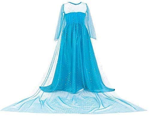 URAQT Disfraz de Princesa Elsa, Traje del Vestido, Traje de Princesa de la Nieve Vestido Infantil Disfraz de Princesa de Niñas para Halloween Traje Fiesta Cosplay