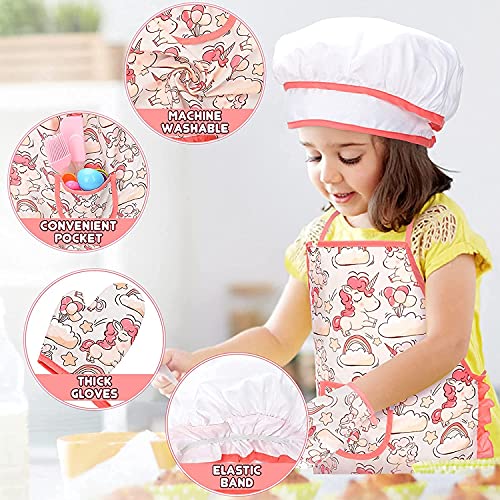 Utensilios Cocina Juguete para Niños, Gorro y Delantal Cocinero para Niña 3-8 Años, Juguetes Juego de Rol Regalo per Niña 3 4 5 6 7 8 Años
