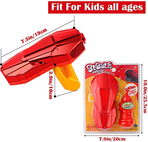 vamei pompas de jabon pomperos para niños Máquina de Burbujas con luz de Mano Brazo automático Bubble Blower Juegos de jardín al Aire Libre Interior Bubble Toy Rojo para niños pequeños