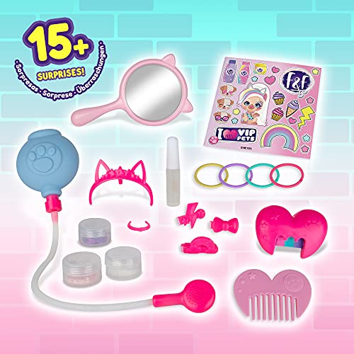 VIP PETS - Pack Peluquería de Fabio & Fabia con su muñeca exclusiva + 1 VIP Pets Glitter Twist perrita a peinar