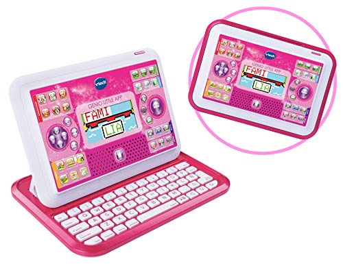 VTech Genio Little App, Juguete para aprender en casa, ordenador tablet educativo para jugar en dos modos distintos, 80 actividades que enseñan letras, inglés, matemáticas, ciencias, negro (80-155522)