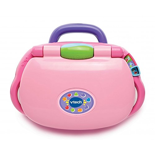 VTech-Mis primeras Teclas Ordenador infantil con tres modos de juegos que enseña animales, colores, formas y notas musicales, rosa (3480-191257)