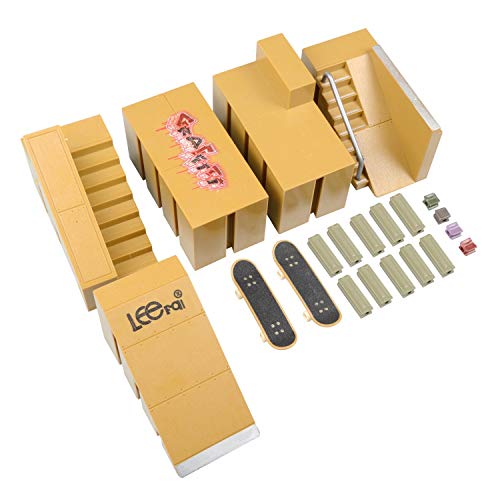 Wayin Skate Park Kit 5pcs Monopatines de Juguete para Dedos Parque de Mini Patín de Dedos Kit de Rampa de Piezas Fingerboards Skate Cretivo Juguete para Niños