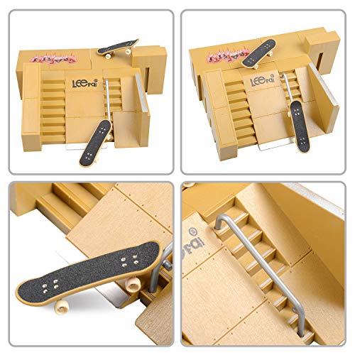Wayin Skate Park Kit 5pcs Monopatines de Juguete para Dedos Parque de Mini Patín de Dedos Kit de Rampa de Piezas Fingerboards Skate Cretivo Juguete para Niños