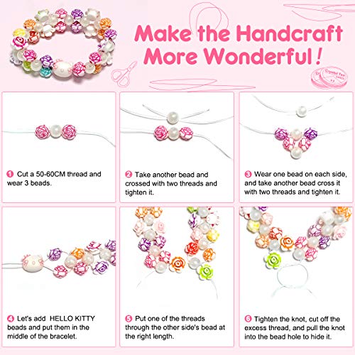 WinWonder Niños Bricolaje Conjunto de Cuentas,1150 PCS Pulseras Collares de Joyas para Niñas Cuentas para la Fabricación de Joyas para Niños