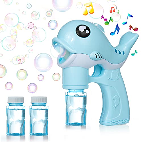WolinTek Pistola de Burbujas de Agua,Pistola de jabón con 2 Agua de Burbujas, Automatic Maquina Burbujas,Máquina de Pompas de Jabón para Ninos,Juguete de Regalo para Niños (Azul)