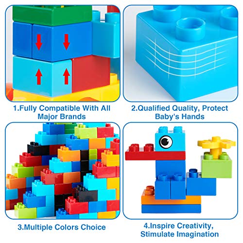 WYSWYG Grandes Bloques de Construcción para Niños , 240 Piezas Classic Ladrillos Grandes , Compatible con Todas Las Grandes Marcas, Niños y Niñas 2 3 4 5 años