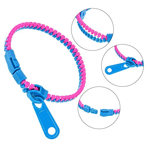 XLKJ 24 Piezas Pulseras de la Amistad de la Cremallera, Zipper Pulsera para Niñas Multicolor, Favores de Fiesta, Cumpleaños,Partido