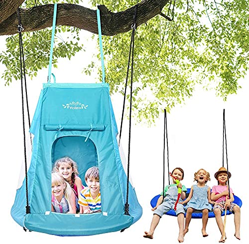 YOLEO Columpio con Tienda Infantil Nido, Columpio Tienda Colgante Impermeable,100 X130-180 cm
