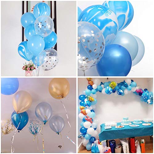 Yuccer Globos Confeti, Globos de Fiesta de Colores Látex Globos Transparentes para Aniversario Navidad Cumpleaños Boda Baby Shower Decoraciones 12 Pulgadas Globos Helio (A, 21 Piezas)
