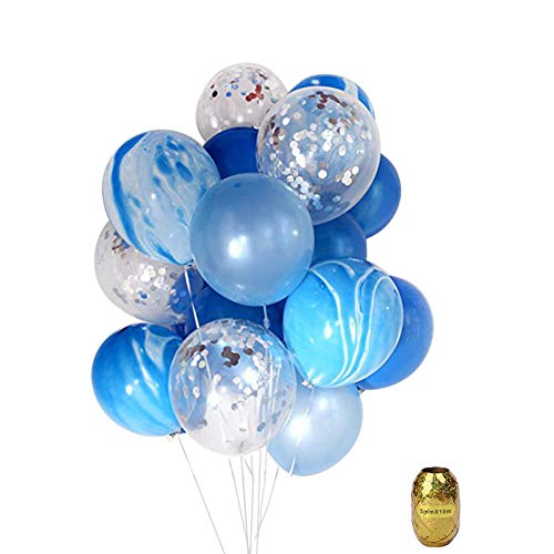 Yuccer Globos Confeti, Globos de Fiesta de Colores Látex Globos Transparentes para Aniversario Navidad Cumpleaños Boda Baby Shower Decoraciones 12 Pulgadas Globos Helio (A, 21 Piezas)