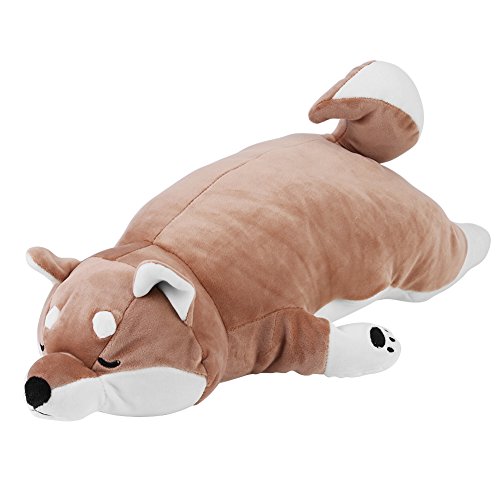 Zerodis Juguete de Peluche para Perros durmientes, Juguete de Felpa japonés Suave y Encantador para Perros Shiba Inu Cute Puppy Shape Sleeping Pillow para niños 55 cm