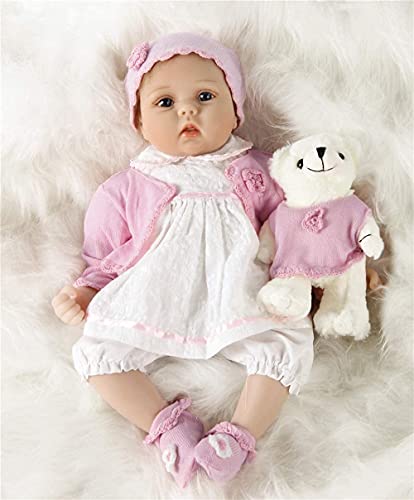 ZIYIUI Muñecas Reborn Niña 22 Pulgadas 55 cm Suave Vinilo Bebes Reborn de Silicona Realista Hecho a Mano Recién Nacido Bebé Reborn niñas Juguetes Conveniente para la Edad 3 Más