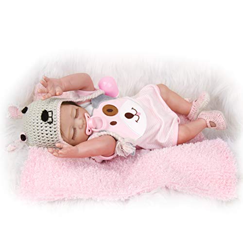 ZIYIUI Muñecas Reborn Realista 20 Pulgadas 50 cm Bebe Reborn Silicona Cuerpo Completo Bebé Reborn Niña Recien Nacidos con los Ojos Cerrados Muñecas para Niñas