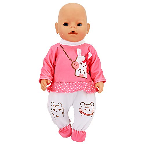 ZWOOS Ropa de Muñecas para New Born Baby Doll, Lindo Atuendo de Algodón para Muñecas 35-43 cm