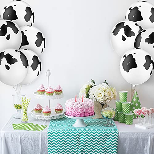10 Piezas Globos de Látex de Vaca en Blanco y Negro Prop Globos de Vaca con Estampado Divertido para Fiesta de Tema de Animal Suministros de Fiesta Cumpleaños de Niños, 12 Pulgadas