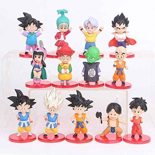 13 pcs/set Dragon Ball Mini figuras Goku Vegeta Trunks muñeca PVC juego de figuras de acción pequeñas figuras de juguete de ajedrez para niños regalo de cumpleaños