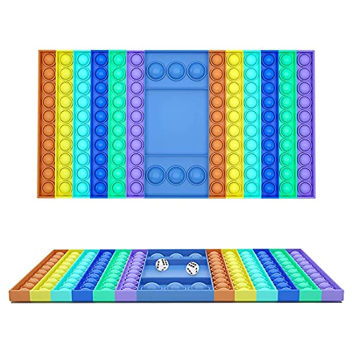 23GUANYI Pop it Fidget Toys,Push Pop Bubble Popit Juego Juguete Sensorial Antiestrés,Sensorial Herramientas para Aliviar el Estrés y la Ansiedad para Niños y Adultos - Arcoíris Multicolor