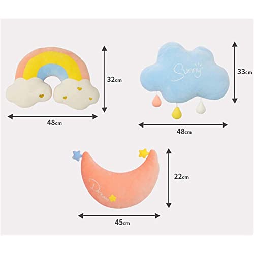 3 unids arco iris con forma de almohada Casa decorativa de peluche de peluche creativo multicolor Cojín Arco en forma de peluche de peluche Sillones Sillones Pillows Girls Kiss Gif Cama Cordillo Almo