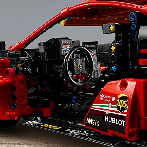 42125 Technic Technic Ferrari 488 GTE, 1677 Piezas Technic Super Sports Car Exclusivo Juego De Construcción De Modelos Coleccionables Compatible Con Lego Static,48 * 13 * 21cm