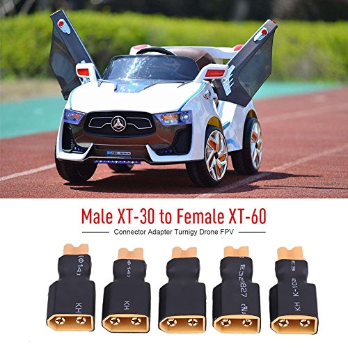 5Pcs RC Drone Conector Adaptador Enchufe, XT30 a XT60 Enchufes Convertidores de Bater¨ªa(XT30 Hembra a XT60 Macho)