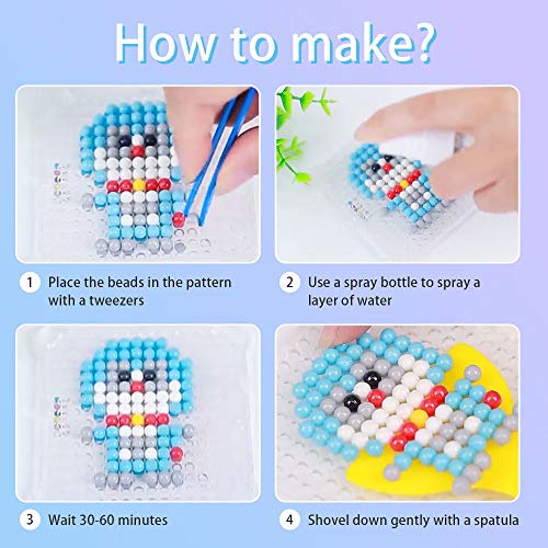 Abalorios Cuentas de Agua 3000pcs, Aquabeads Recambio Bolitas 15 Colors, Recambio Aquabeads, Regalo Chico Chica Niños DIY Educativos Artesanía Craft Kits Abalorios Cuentas de Agua Multicolor