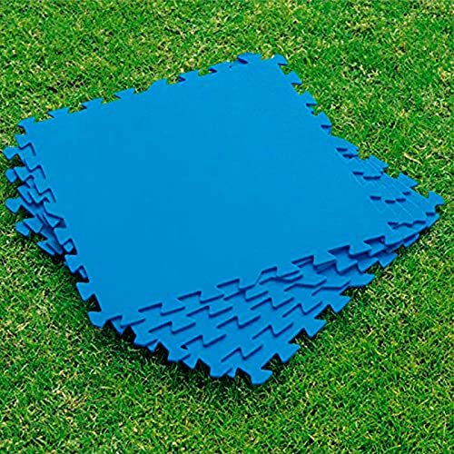 Acan Bestway - Protector de Suelo para Piscina, Set de 9 Piezas de 50 x 50 cm, Color Azul, 4 mm de Grosor. Tapete, Alfombra Puzzle Protectora