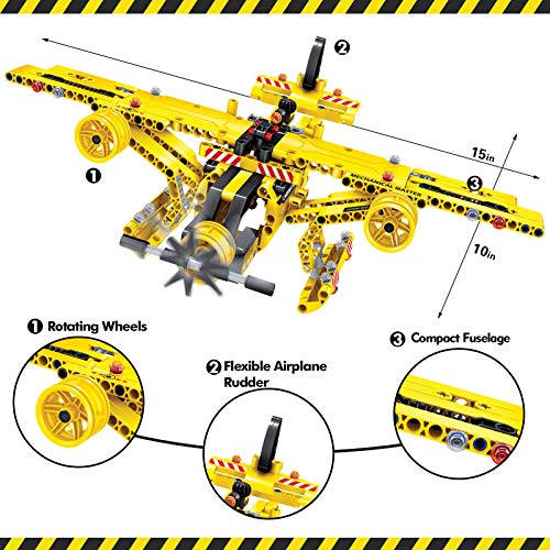 ACTRINIC Juguetes de construcción Stem 2 en 1 361 Piezas Kit de ingeniería de construcción Juguetes para niños de 6 7 8 9 10 11 12 años de Edad Regalo