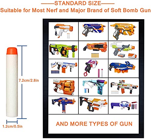 AMOSTING 100 Dardos Luminosos para Nerf, 7,2 cm Bala de Recarga Blanca Munición de Espuma para la Serie N-Modulus Fortnite Elite Strike Blasters con Bolsa de Juguete